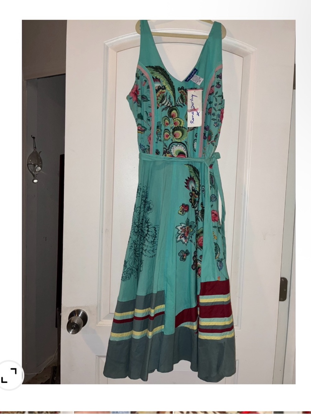 Rene derhy NWT Dress Boho Floral Wrap Midi Dress - Aqua